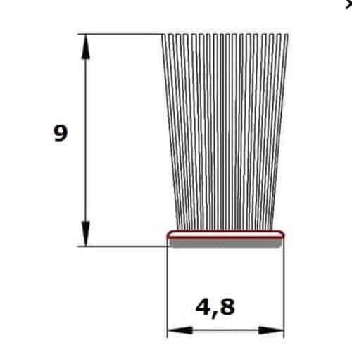 Uszczelka szczotkowa do szaf suwanych przeciwkurzowa 4,8x9 mm, bez kleju 0148475 - obrazek 2