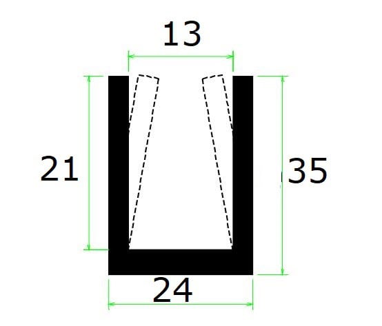 Uszczelka krawędziowa 13 mm EPDM czarna, 0231142 - obrazek 2