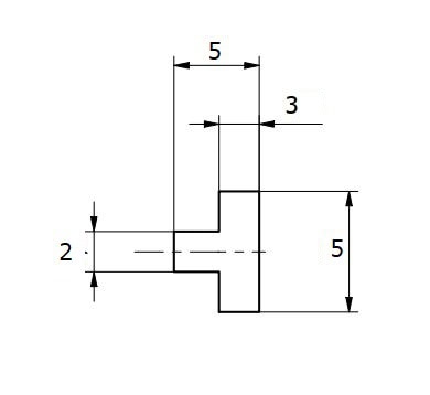 Profil T silikon czerwony 5x5x3x2mm, 0230555 - obrazek 2