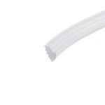 Soft, light-gray curved brush stroke across a white background, sweeping from the bottom-right corner toward the center.