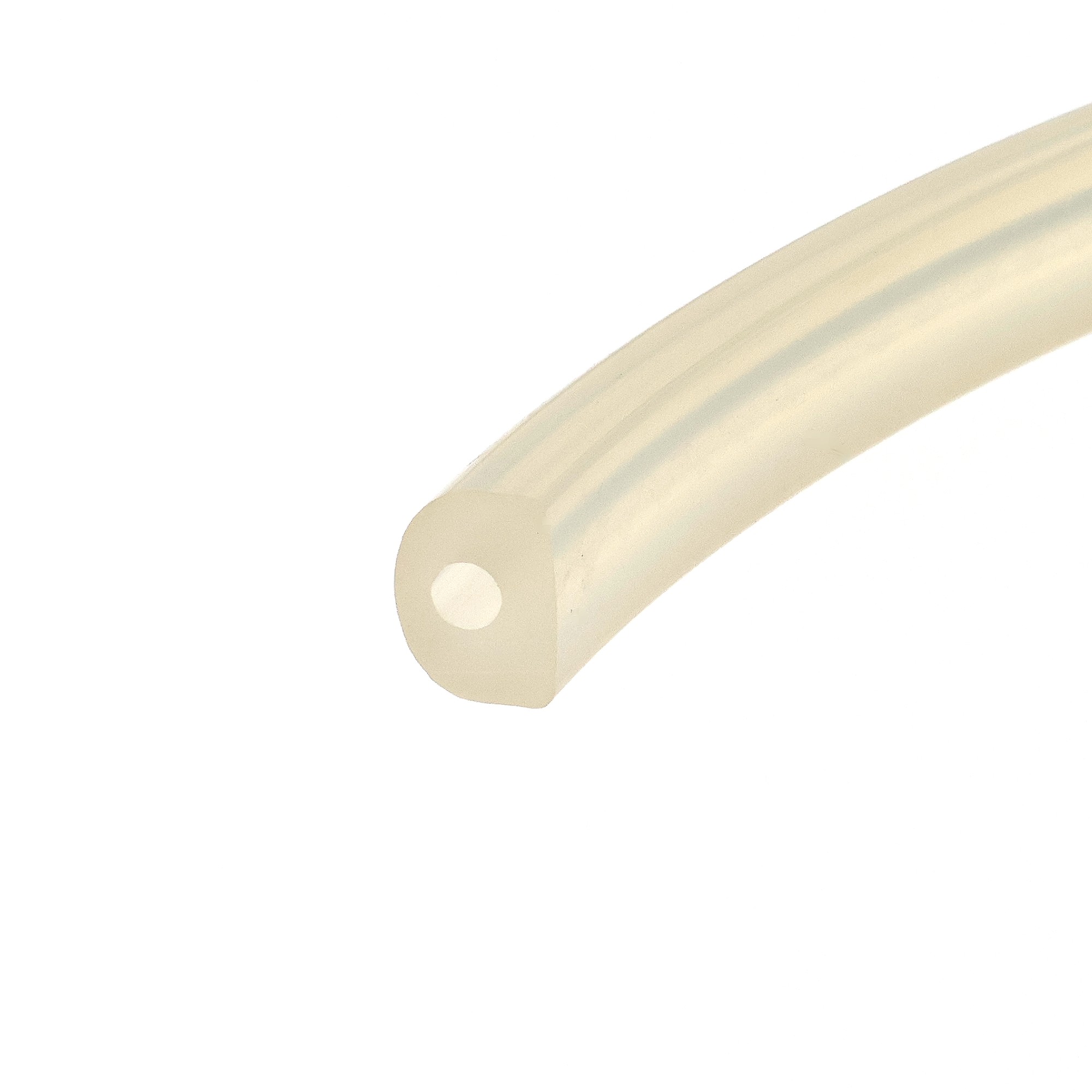 uszczelka-silkonowa-lita-typ-d-115-x-9mm-bezbarwna-023761-3 - Centrum uszczelek Beige plastic strap with a rounded end and two circular holes, diagonally across a white background.