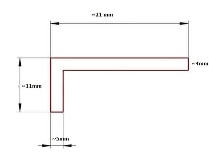 Kątownik EPDM 21x11mm, ścianki 4 i 5 mm, 0232010 - obrazek 2