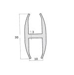 Uszczelka krawędziowa na szybę typu H 10mm silikonowa transparentna matowa - 0995220ST
