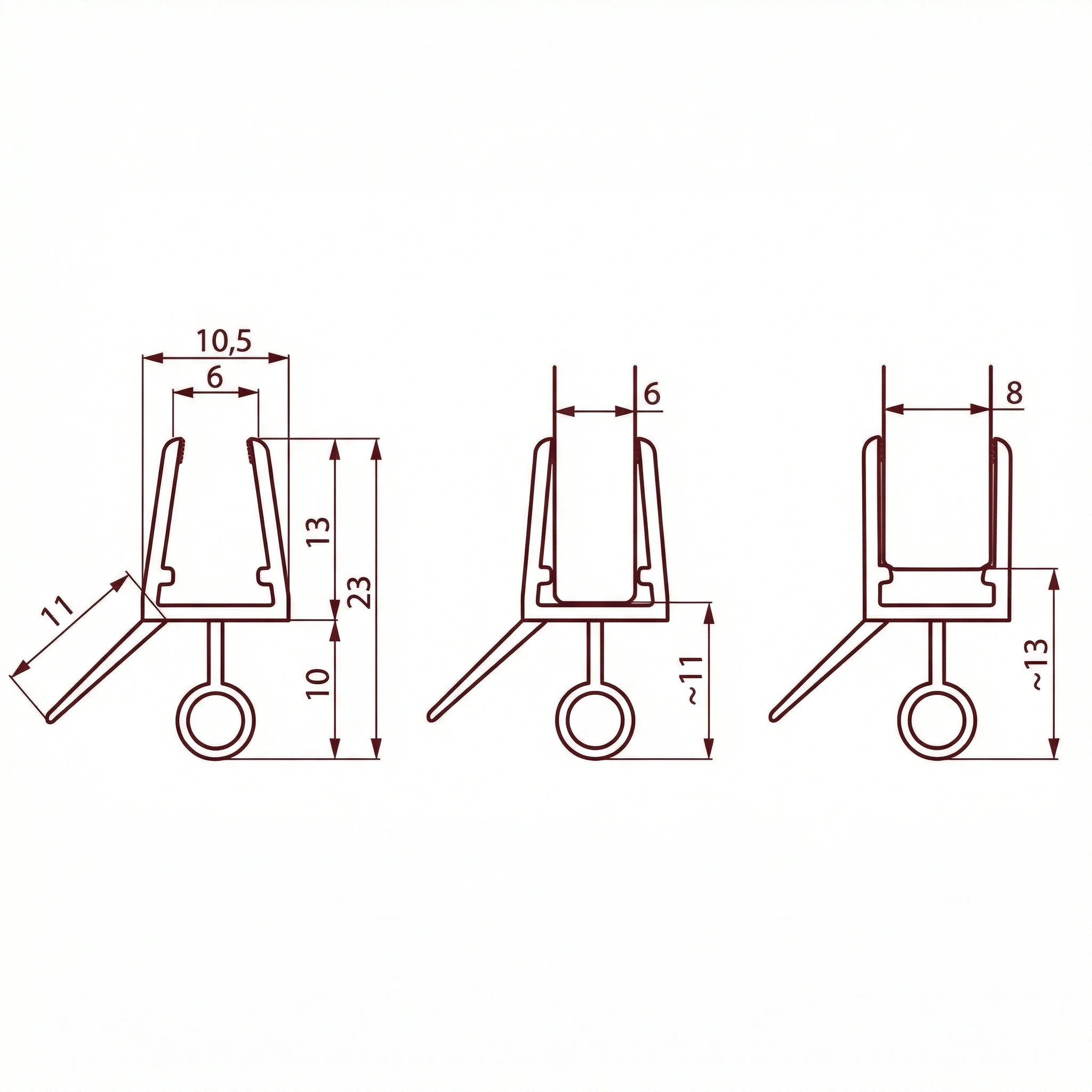 Uszczelka kabiny prysznicowej 6-8 mm, czarna L-2,5 m, 015684BL - obrazek 2