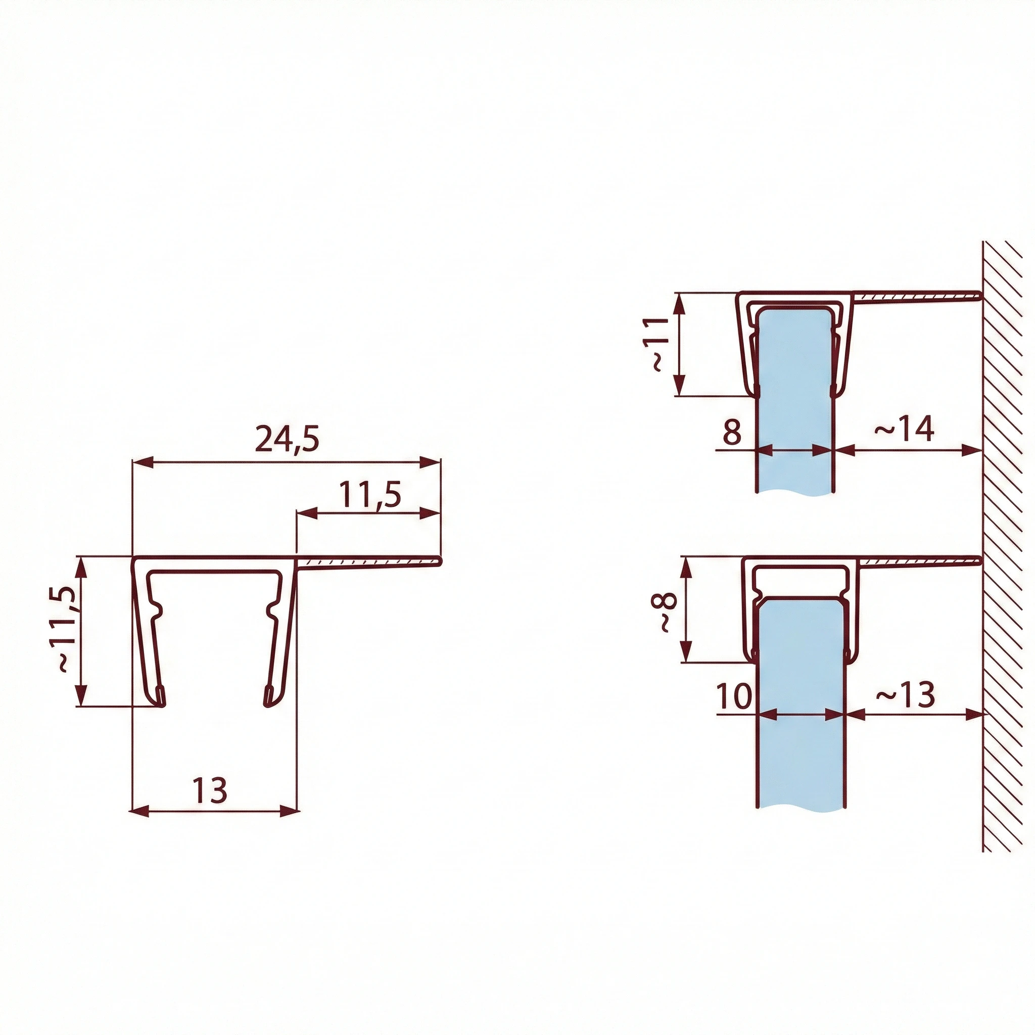 Uszczelka kabiny prysznicowej 8-10 mm L-2,5 m, czarna 015689NBL - obrazek 2