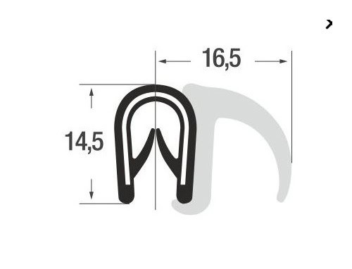 Osłona krawędzi 1-4 mm, zaciskowa EPDM 046017 - obrazek 2