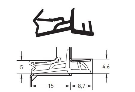 Uszczelka do drzwi zewnętrznych czarna, 09-790 - obrazek 5