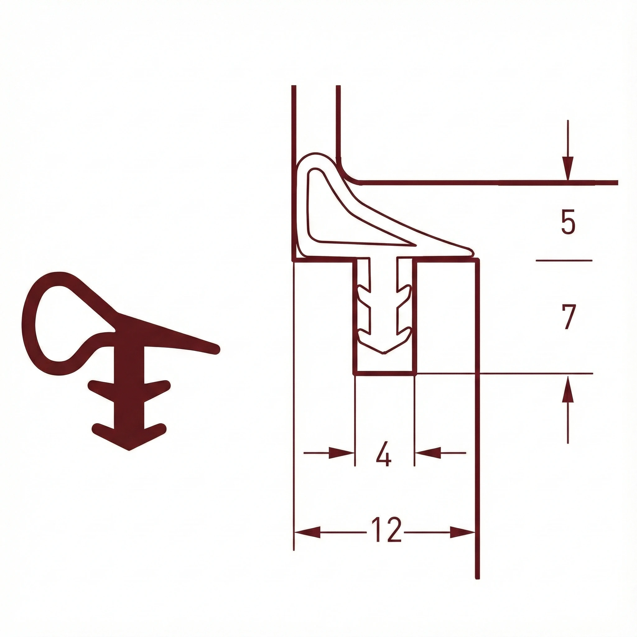 Uszczelka drzwi wewnętrznych brąz rustykalny drewnianych, 09-486 - obrazek 3