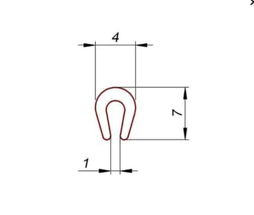 Uszczelka krawędziowa 1 mm czarna 026314 - obrazek 2