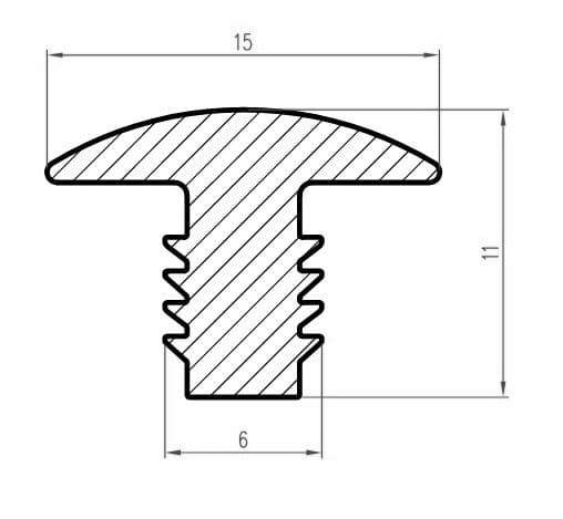 Uszczelka silikonowa transparentna, wciskana, typ T, 0991212 - obrazek 2