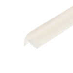Diagonal pale beige brushstroke sweeping across a white canvas, creating a minimalist abstract design.