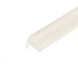 Diagonal pale beige brushstroke sweeping across a white canvas, creating a minimalist abstract design.