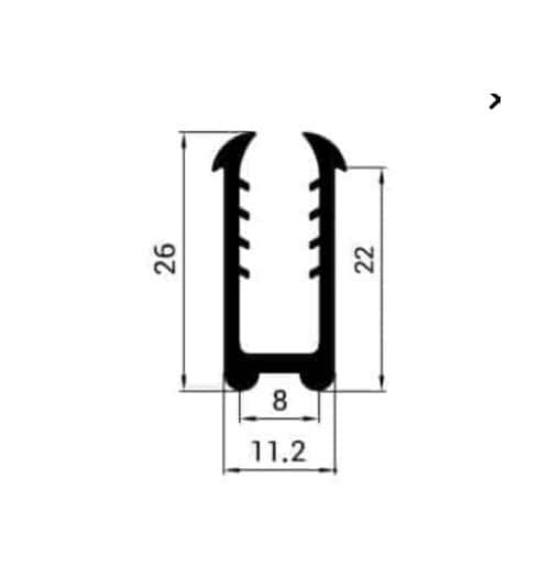 Uszczelka krawędziowa 8 mm PVC czarna, 18-914 - obrazek 2