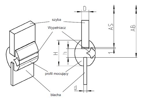 Uszczelka do szyby 6 mm EPDM 54-303