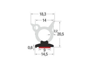 Uszczelka gumowa samoprzylepna 046826