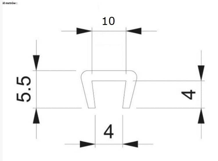 Uszczelka krawędziowa 10 mm czarna 12-1137