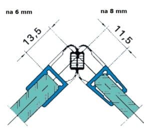 Uszczelka kabiny prysznicowej 6-8 mm z magnesem