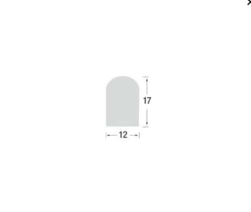 Mikroguma 12x17 mm, szara EPDM, kopułka 68-750 - obrazek 2