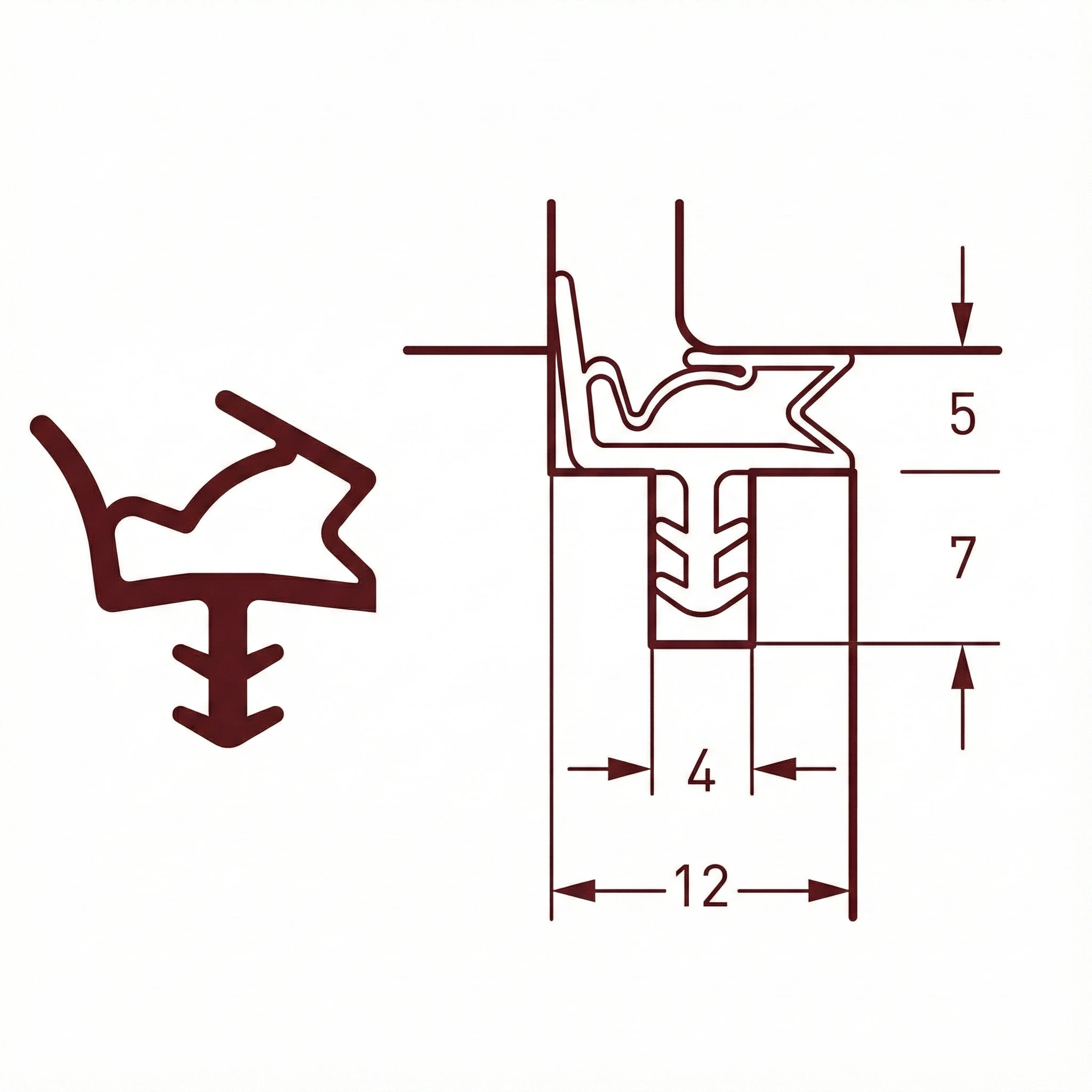 Uszczelka drzwi drewnianych wewnętrznych z przylgą, biała 09-666-05 - obrazek 7
