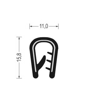 Samozaciskowa osłona krawędzi 4-6 mm, PVC 062011 - obrazek 2