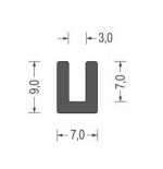 Uszczelka krawędziowa na 3 mm, pianka EPDM czarna,  0626507