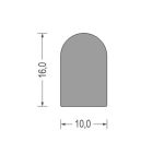 Profil typu D mikroguma 10x16 mm, szara EPDM, 0627051