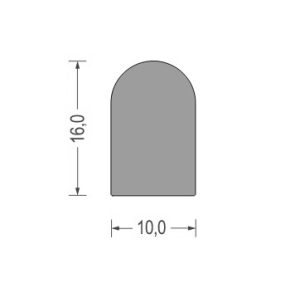 Profil typu D mikroguma 10x16 mm, szara EPDM, 0627051