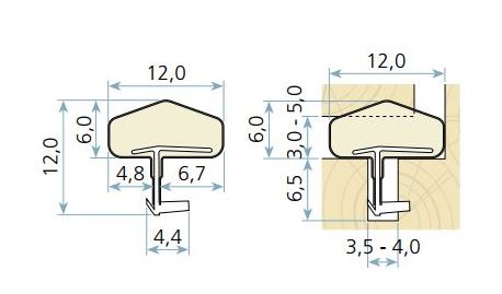 Uszczelka do drzwi wewnętrznych drewnianych Qlon-3106 srebrnoszara - 0141407