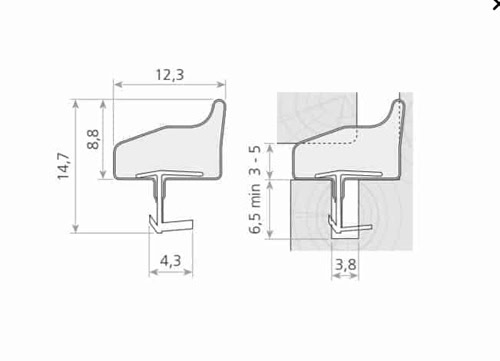 Uszczelka do drzwi wewnętrznych Qlon 3110 czarna - 014829