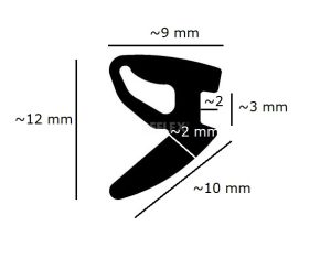 Uszczelka przyszybowa fasadowa gumowa czarna Deflex - 0228061