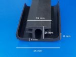 Uszczelka szczelinowa typu T 24 x 45mm gumowa czarna - 032845