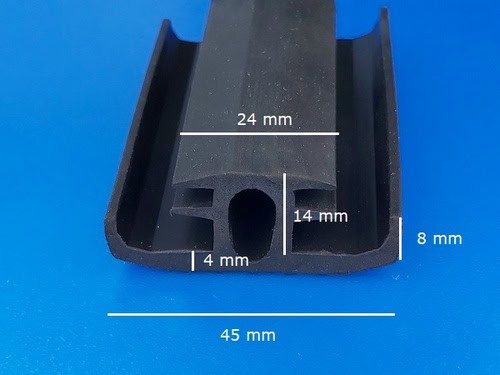 Uszczelka szczelinowa typu T 24 x 45mm gumowa czarna - 032845