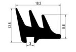 Uszczelka okienna do profilu aluminiowego i PVC gumowa czarna - 0352214