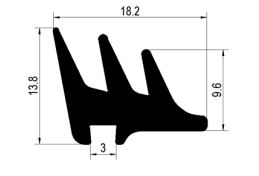 Uszczelka okienna do profilu aluminiowego i PVC gumowa czarna - 0352214