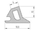 Uszczelka do okna drewnianego 18,8 x 10 x 6mm gumowa czarna - 0356386