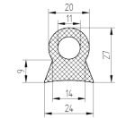Uszczelka do śmieciarki 20 x 24 x 27mm gumowa czarna - 0356928