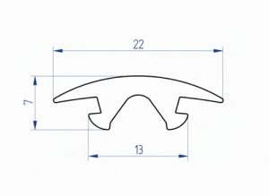 Uszczelka belki bagażnika dachowego typu T 7 x 22mm gumowa czarna - 0357525