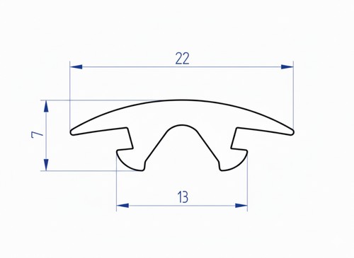 Uszczelka belki bagażnika dachowego typu T 7 x 22mm gumowa czarna - 0357525