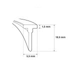 Uszczelka do drzwi kabiny prysznicowej typu T 5,5 x 10,5mm L - 2m silikon transparent - 042110