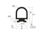 Uszczelka do drzwi bramy garażowej wsuwana 24 x 31mm gumowa czarna - 0463963