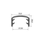 Osłona samozaciskowa typu U na krawędź 24 - 27mm PVC czarna - 04681012
