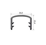 Osłona samozaciskowa typu U na krawędź 28 - 32mm PVC czarna - 04681016