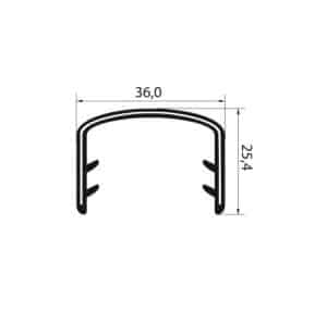 Osłona samozaciskowa typu U na krawędź 28 - 32mm PVC czarna - 04681016