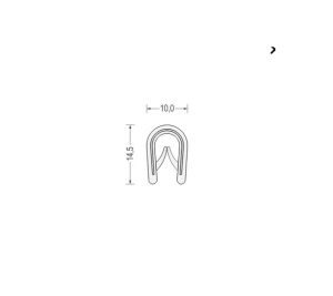Osłona samozaciskowa typu U na krawędź 1 - 4mm PVC szara - 0621423