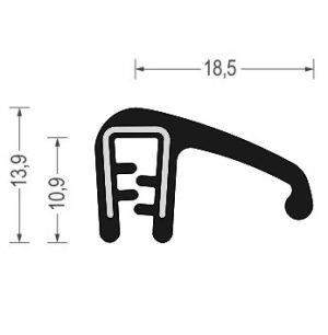 Uszczelka do drzwi samozaciskowa z płetwą na krawędź 1 - 3mm gumowa czarna - 0623469