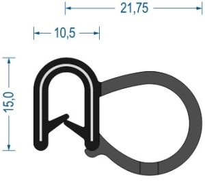 Uszczelka do drzwi samochodowych na krawędź 1 - 3,5mm olejoodporna neopren czarna - 0624245