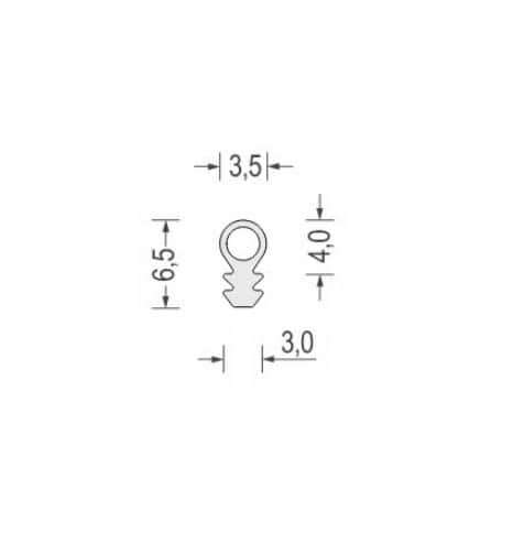 Uszczelka do drzwi wędzarni suszarni średnica 3,5mm silikonowa transparentna matowa - 0624401