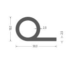 Uszczelka do drzwi typu P lita średnica 18mm gumowa czarna - 0625188