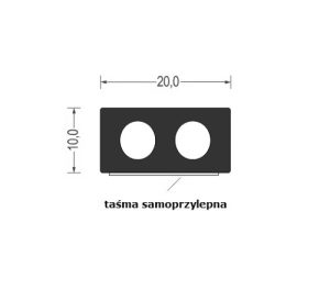 Uszczelka samoprzylepna porowata z otworami 10 x 20mm czarna - 062588