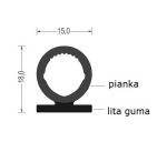 Uszczelka wsuwana porowata typu Omega 15 x 18mm gumowa czarna - 062599